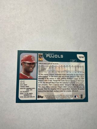 2001 TOPPS TRADED ALBERT PUJOLS ROOKIE RC T247 CARDINALS ANGELS 3