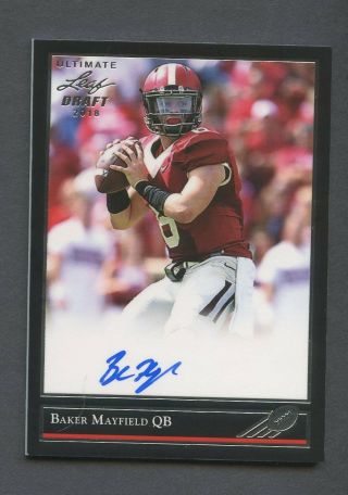 2018 Leaf Ultimate Draft Baker Mayfield Browns Rc Rookie Auto 1