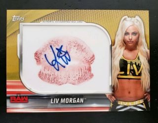 2019 Topps Wwe Raw Liv Morgan Kiss Auto Autograph Card /10