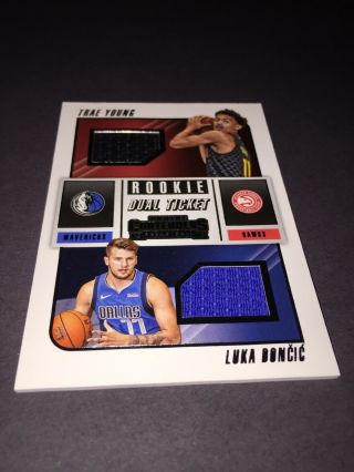 Luca Doncic Trae Young Panini Rookie Jerseys Dual Ticket
