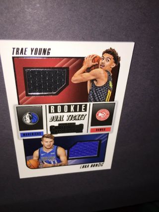 Luca doncic Trae Young Panini Rookie Jerseys Dual Ticket 4