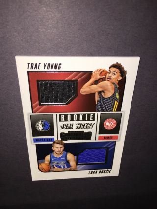Luca doncic Trae Young Panini Rookie Jerseys Dual Ticket 5