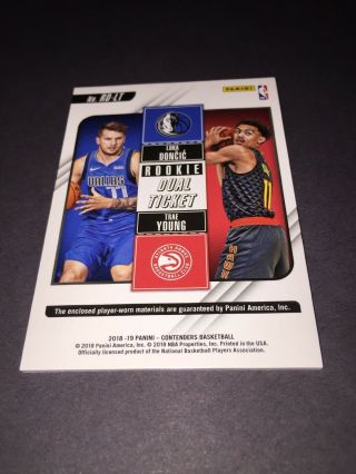 Luca doncic Trae Young Panini Rookie Jerseys Dual Ticket 6
