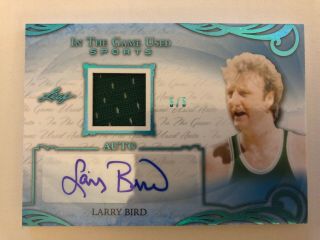 2019 Leaf In The Game Larry Bird Auto Jersey Patch D 5/5 Boston Celtics