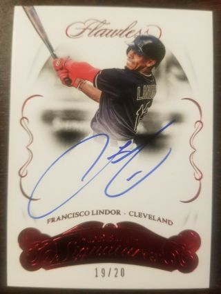Francisco Lindor 2018 Flawless Debut Signatures Auto 19/20 Cleveland Indians