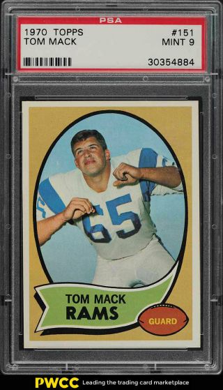 1970 Topps Football Tom Mack Rookie Rc 151 Psa 9 (pwcc)