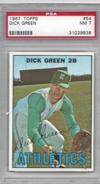 1967 Topps Baseball Card 54 Dick Green Kansas City A 
