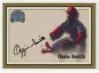 2000 Fleer Greats Of The Game Ozzie Smith Sp Auto Autograph Set Break