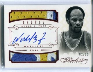2012 - 13 Panini Flawless World B.  Red Greats Dual Patch Auto Autograph 02/15