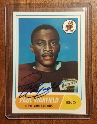 Topps Certified Autograph Issue 1998 Reprint Paul Warfield Auto