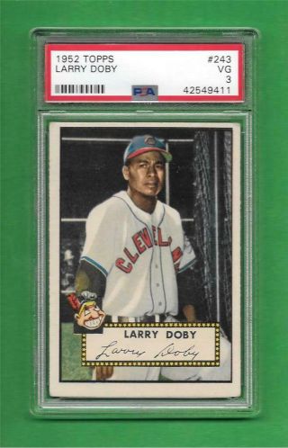1952 Topps 243 Larry Doby Psa Vg 3 Cleveland Indians Old Baseball Card