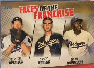 2019 Topps Faces Of The Franchise Gold 5 X 7 Kershaw Sandy Koufax Robinson 5/10