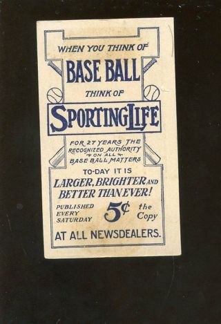 1911 M116 Sporting Life Baseball Card Graham EX, 2