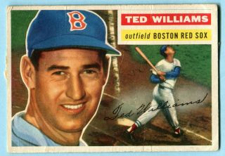 1956 Topps Ted Williams Baseball Card 5 Front Good Back