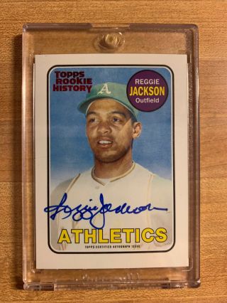2018 Topps Archives Reggie Jackson Rookie History Auto Red Foil 09/10 Ssp
