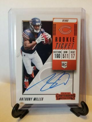 2018 Panini Contenders Anthony Miller Rc Sp Rookie Ticket Variation Auto Bears