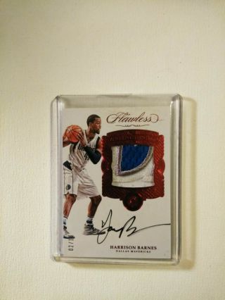 Harrison Barnes 2016 - 17 Panini Flawless Ruby Red 02/15 Patch Auto