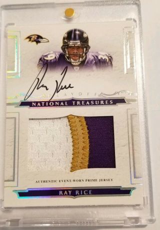 Ray Rice 2008 Playoff National Treasures Prime Auto Patch 3 Clr D /99 Ravens Rc