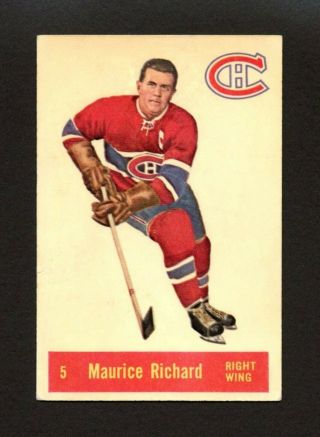 1957 - 58 Parkhurst 5 Maurice Rocket Richard - Montreal Canadiens Hof - Ex - Mt