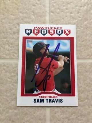 Sam Travis 2019 Pawtucket Red Sox Signed Card Red Sox