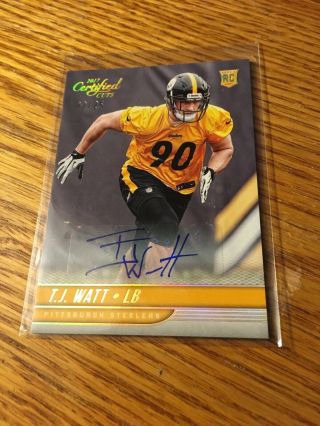 2017 Panini Certified Cuts T.  J.  Watt Rookie Autograph 2/25 Auto Steelers Rc
