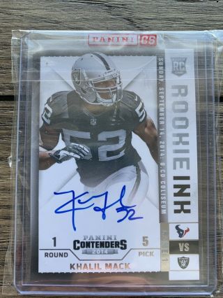 2014 Panini Contenders Rookie Ink Khalil Mack Rc Auto Great Card Bears