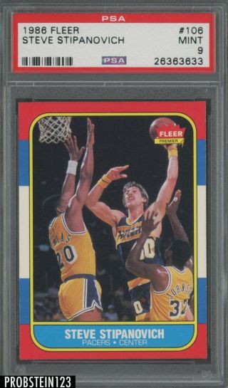 1986 Fleer Basketball 106 Steve Stipanovich Indiana Pacers Psa 9