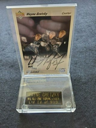 Wayne Gretzky Limited Edition 909/1999 Signed All Time Scorer 1991 Ud 437 W/coa