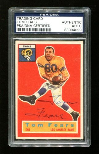 1956 Topps Football Tom Fears Signed Auto Rams Psa/dna 42 Ex,  83904099