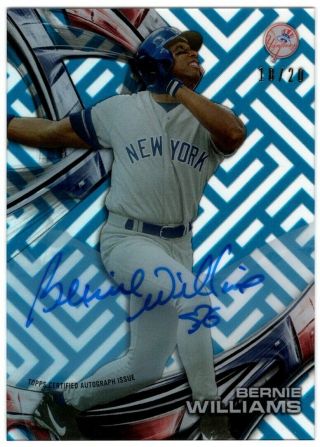 2016 Topps High Tek Autograph Sky Rainbow Bernie Williams Sp Auto /20 Yankees