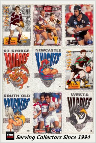 1995 Dynamic Rugby League Series 2 Trading Cards Base Full Set (220)