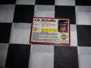 Vintage 1992 NASCAR Maxx Redemption 3D JD McDuffie Card 2