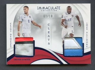 2018 - 19 Immaculate Soccer Cleats Clint Dempsey Jozy Altidore Dual Patch 01/10