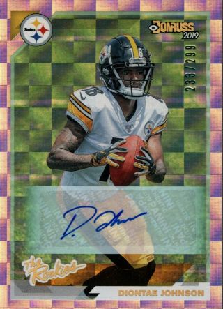Diontae Johnson 2019 Donruss The Rookies Insert Signed Auto Rc 233/299 Steelers