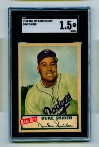 1954 Dan - Dee Potato Chips Baseball Card Duke Snider Psa 1.  5 Fr (evans)