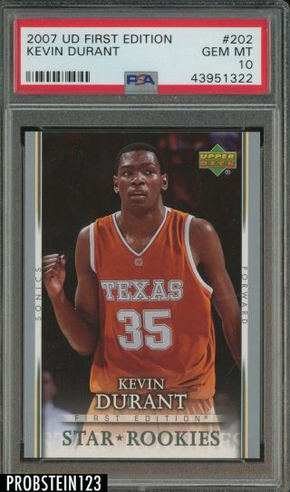 2007 - 08 Ud First Edition Kevin Durant Seattle Supersonics Rc Rookie Psa 10