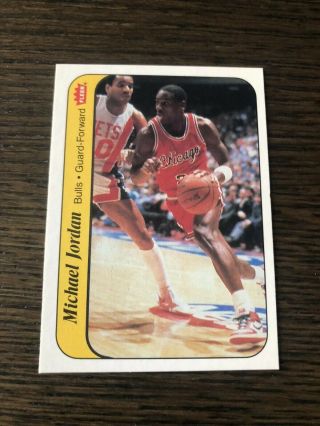 1986 - 1987 Fleer Sticker Michael Jordan Rookie Card Nm - Mt