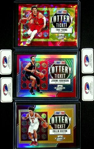 2018 - 19 Contenders Optic Lottery Ticket Trae Young / Sexton / Robinson Rc [kh]