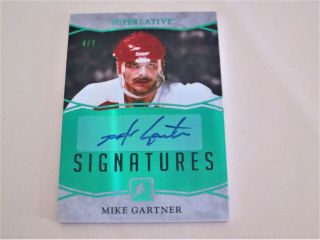 2017 Leaf Itg Superlative Signature Mike Gartner Auto 4/7 Hall Of Fame Autograph
