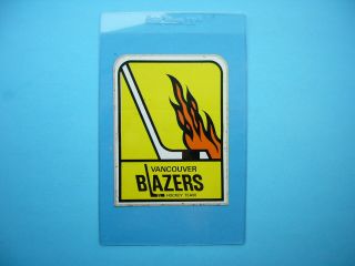 1973/74 1974/75 Vancouver Blazers Logo Wha Hockey Sticker Sharp