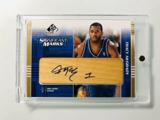 Tracy Mcgrady 2003 Sp Game Significance Marks Wood Hardwood Auto D/75