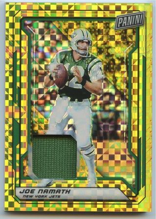 Joe Namath 2019 Panini The National Vip Gold Pack Refractor Patch 2/5 Jets