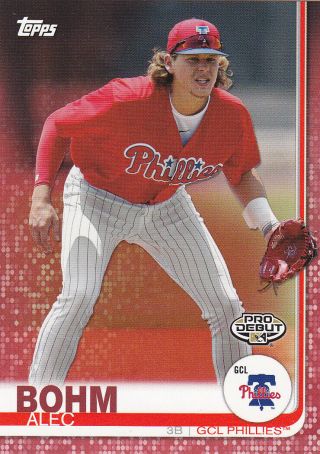 Alec Bohm 2019 Topps Pro Debut Red Parallel Card 4/10 - Phillies Top Prospect