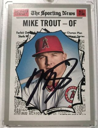 Mike Trout Signed Autographed 2019 Topps Heritage Mvp All Star Invest Hot Auth