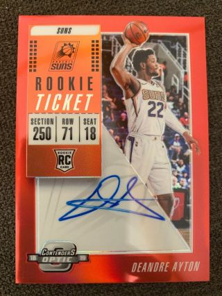 18/19 Contenders Optic Basketball Deandre Ayton Auto Red Prizm 94/149 