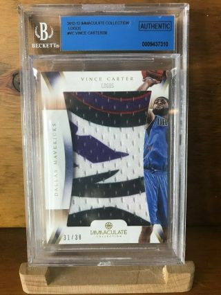 /38 Vince Carter 2012 - 13 Panini Immaculate Logos Game Worn Jersey Patch 4 Color