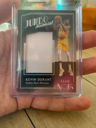 2018 - 19 Panini Noir Kevin Durant Jumbo Jersey 40/49 Golden State Warriors