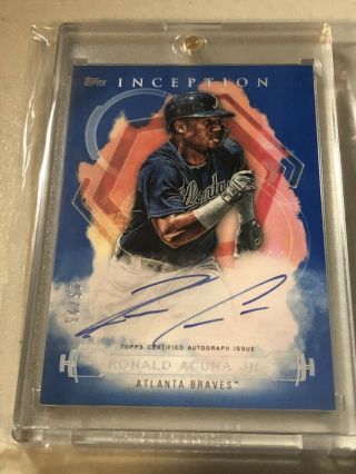 Braves Ronald Acuna Jr.  2019 Topps Inception Blue On Card Auto 25/25 Ssp 