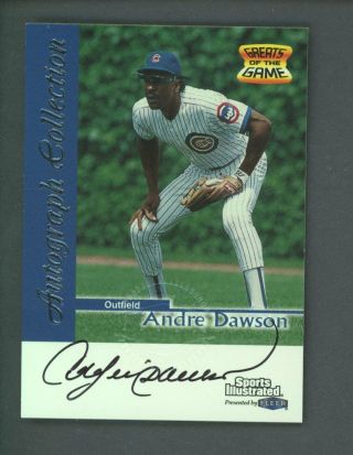 1999 Fleer Greats Of The Game Andre Dawson Auto Hof Cubs W/ Factory Stamp