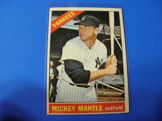 1966 Topps Mickey Mantle 50 Vg - Ex Yankees Hof